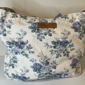 Laura Ashley Blue and Cream Floral Tote